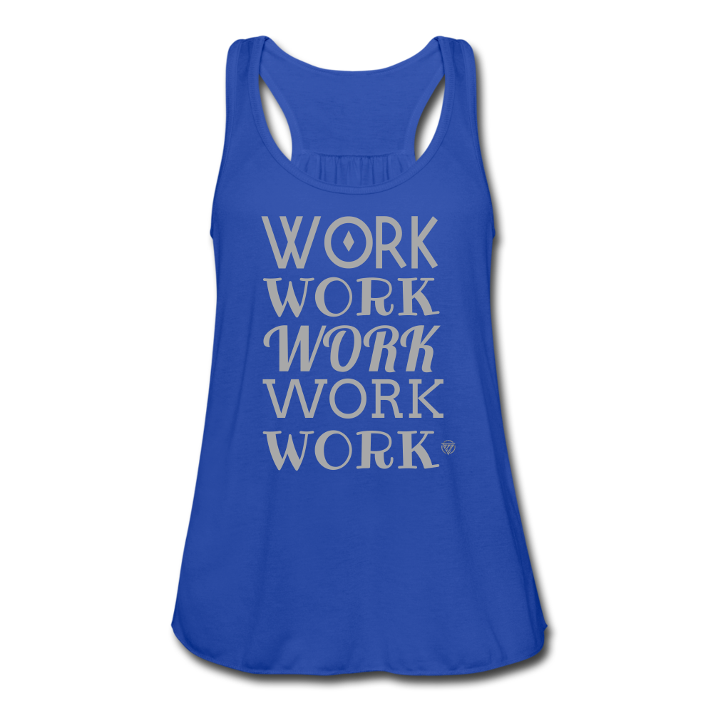 Women's Flowy Tank Top by Bella ( Glittery ) - royal blue